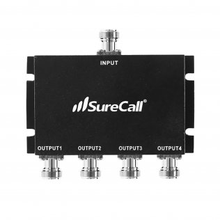 SureCall Ultra-Wideband 4-Way Splitter 3G, 4G,5G, 617-2700 MHz  - 50 Ohm - N-Female