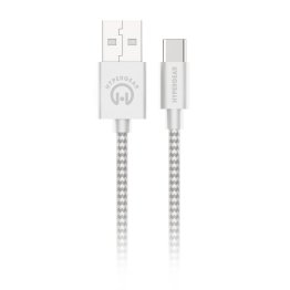 HyperGear 4 ft. 120cm USB-A to USB-C Braided Charge and Sync Cable - White