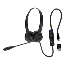 Adesso Xtream P4T-TAA Push to Talk Headset w/microphone, Volume +/-, answer/end call, USB C/USB A