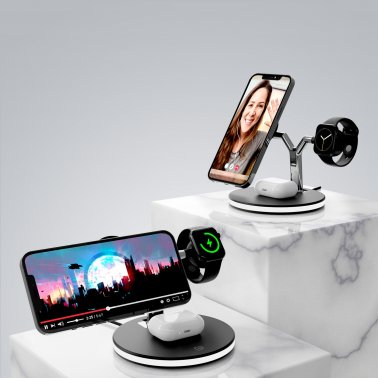 HyperGear 26W MaxCharge 3-in-1 Wireless Charging Stand Compatible